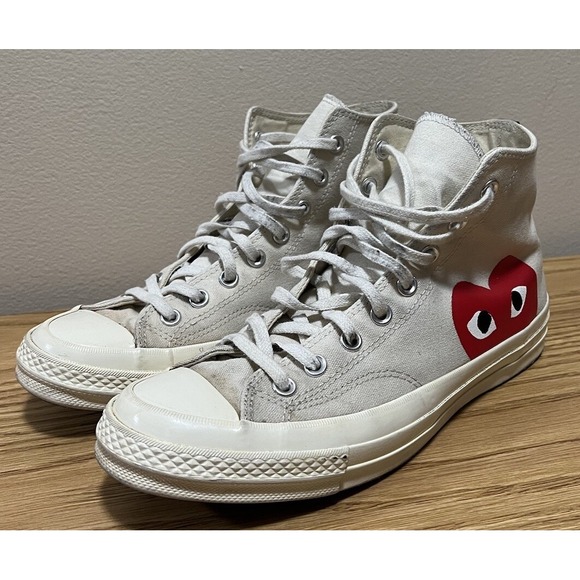 Converse Chuck 70 Hi Comme Des Garçons White Red Men's Size 9 150205C - Picture 6 of 11